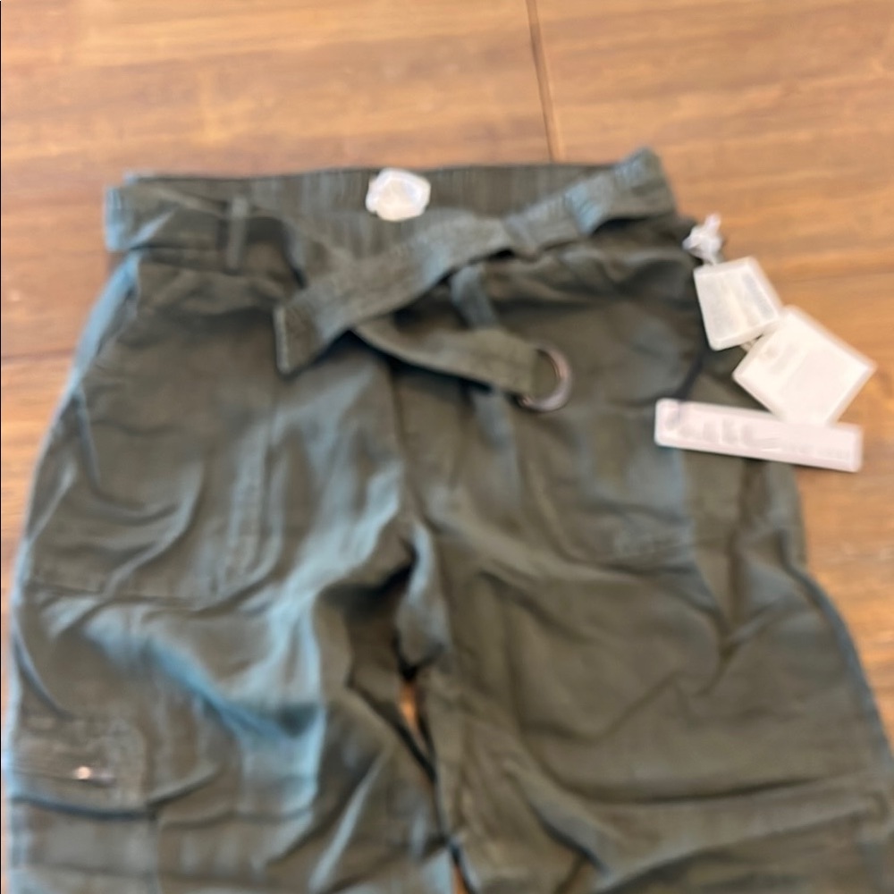 Nicole Miller vintage Look Olive Utility Pants rolled cuff